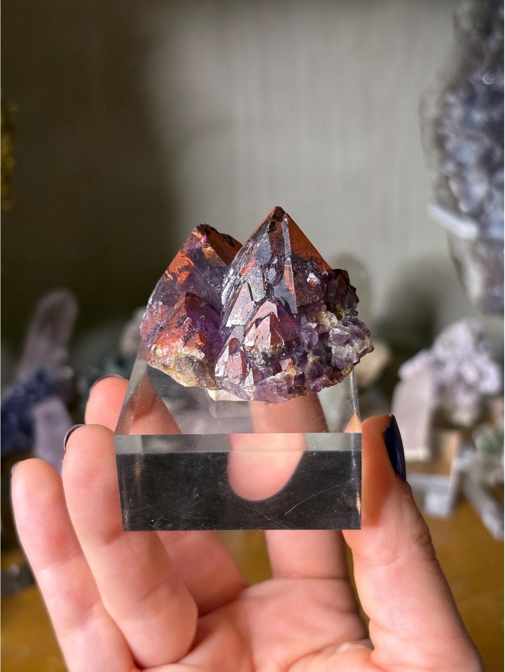 Indian Amethyst Cluster | Hematite-Included Amethyst Quartz | Crystal Specimen